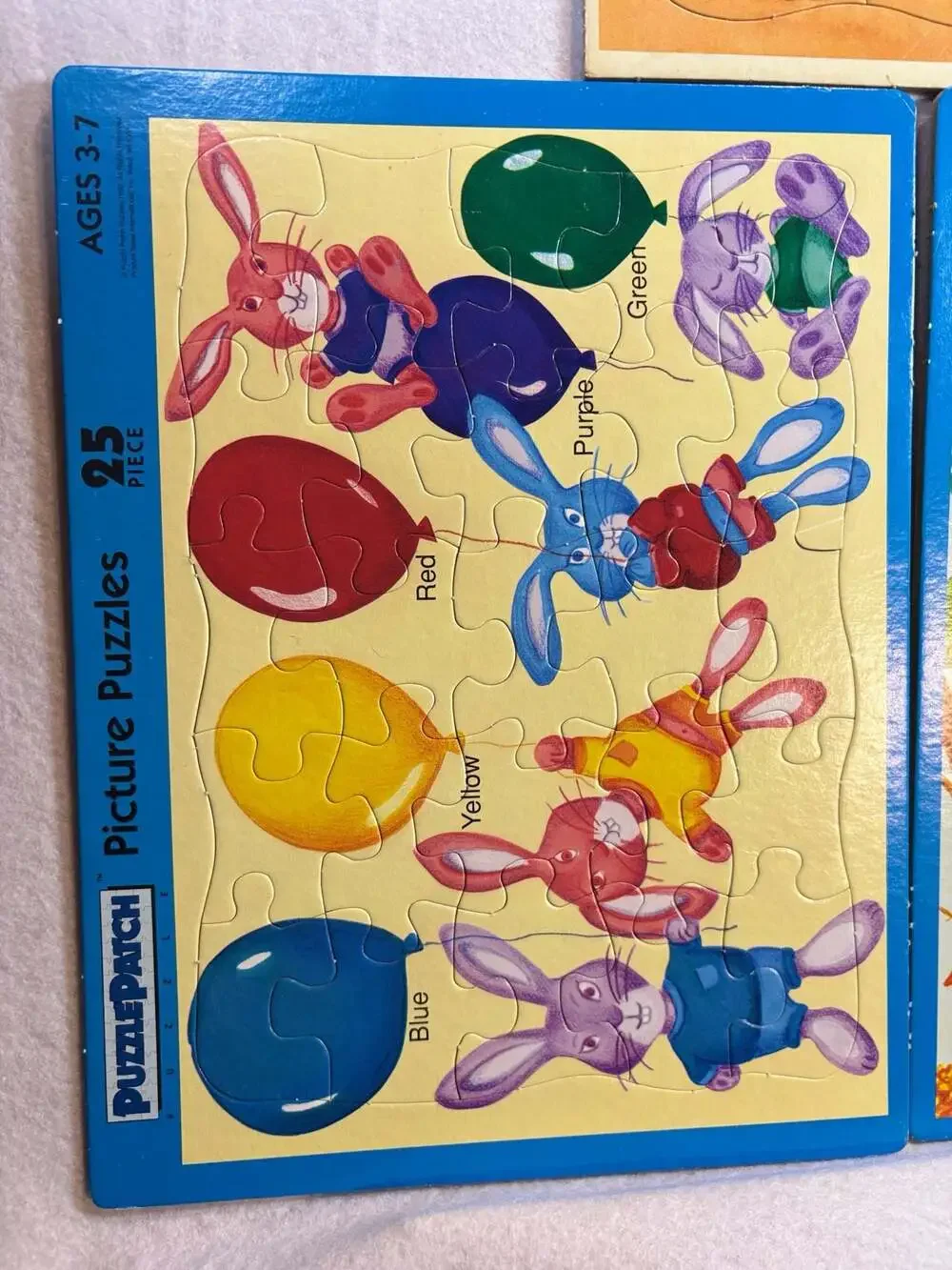 Lot of 3 Vintage Children's Frame-Tray Puzzles (1989 Rainbow Works Candy Store &